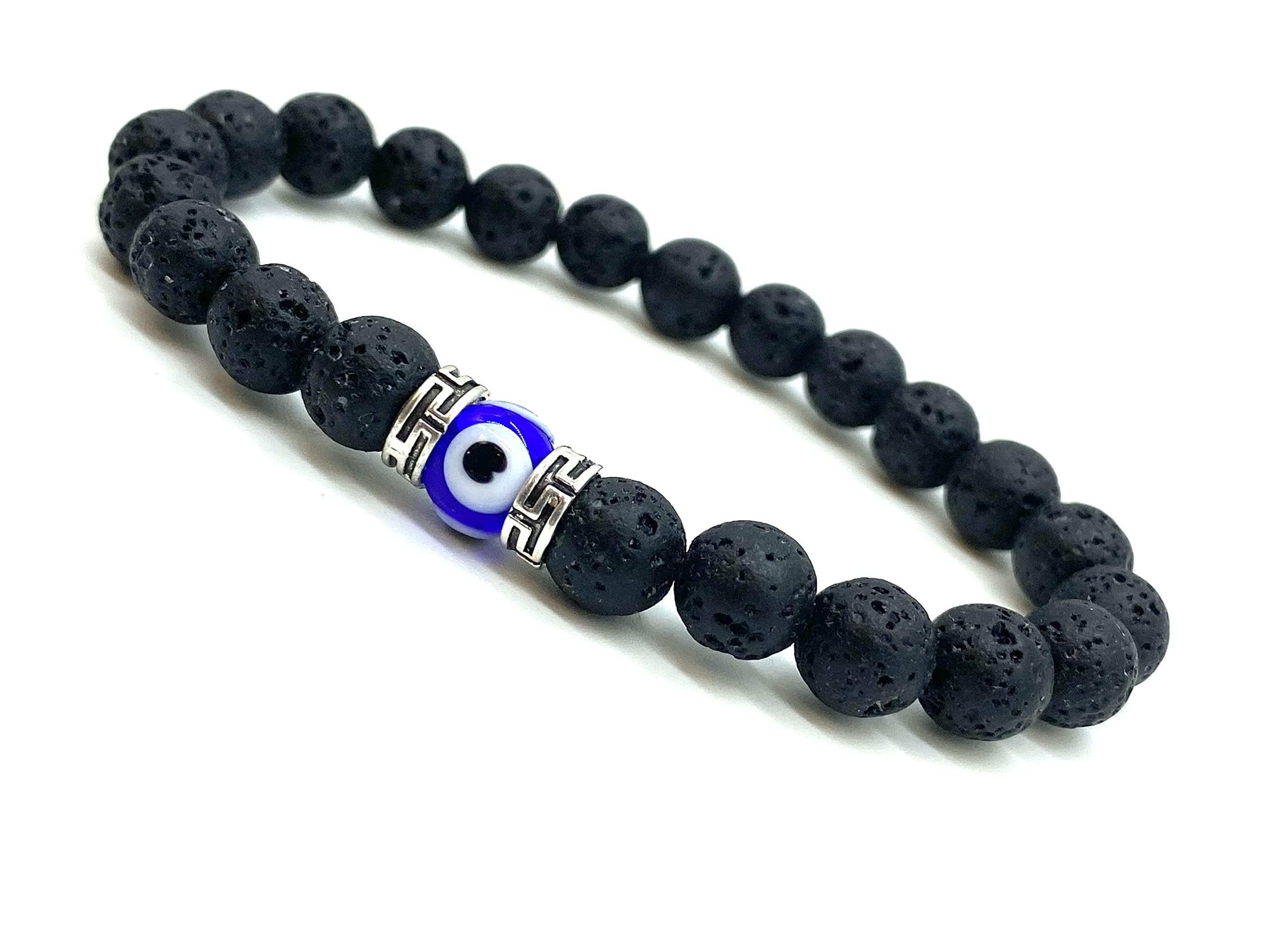 LuckyEye Natural Stone Bead Kabbalah Jewelry Bracelet