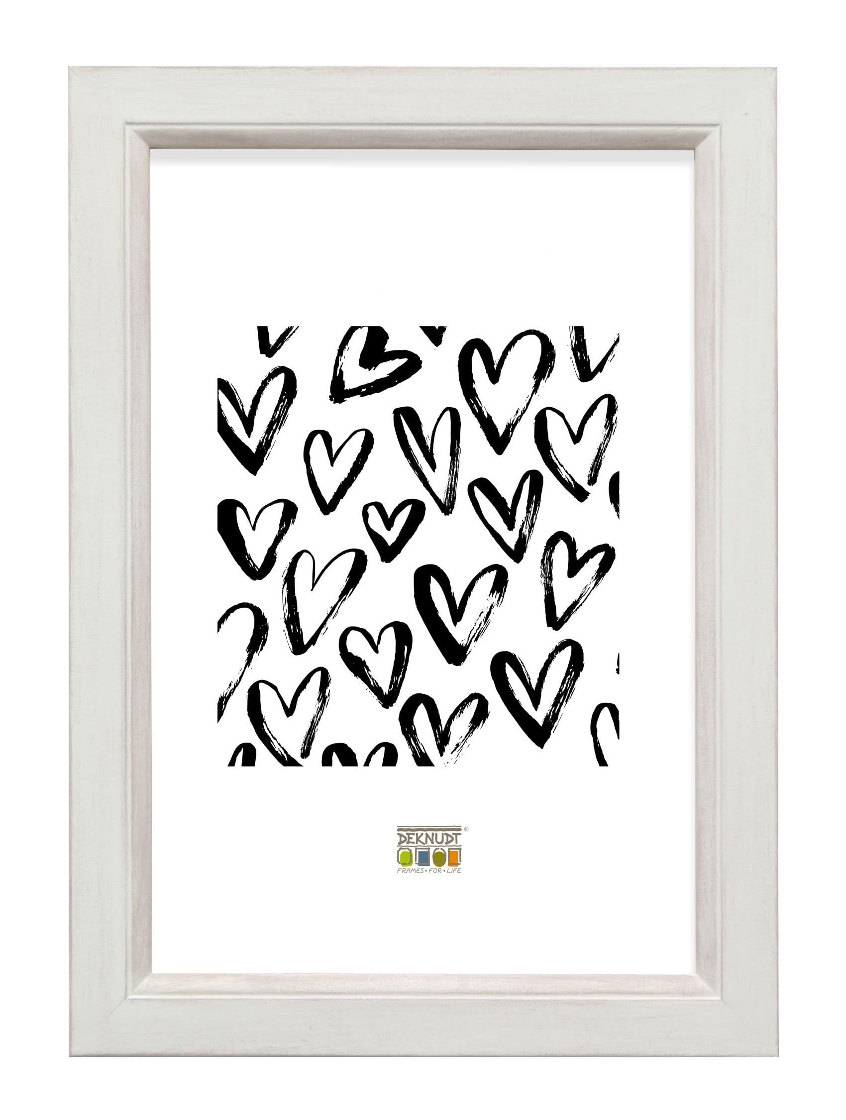 Cadre photo bois blanc Deknudt anti reflet 15 x 20