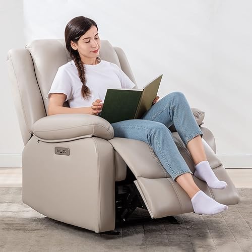 Miniatura 3 de Watson & Whitely Silla reclinable eléctrica para adultos, silla reclinable eléctrica de piel sintética para sala de estar y guardería, sillón