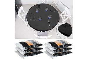 Boao 60 Inch Round Plastic Tablecloth - Disposable Waterproof Table Cover with Elastic Edges