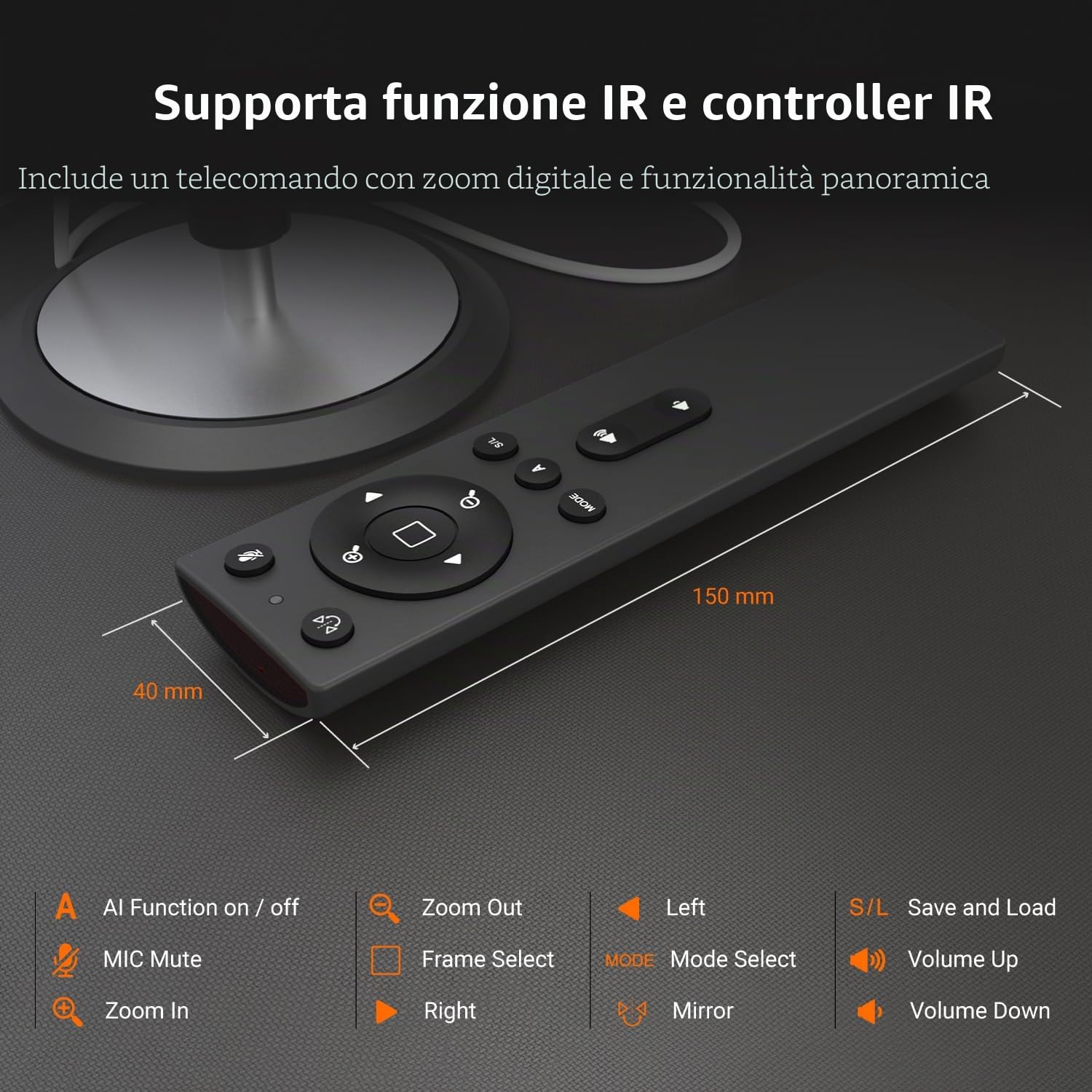 j5create 360 AI-Powered Meeting Webcam con vivavoce, Smart-Tracking, Auto-Framing, videocamera per videoconferenze HD 1080P, con telecomando (JVU368)