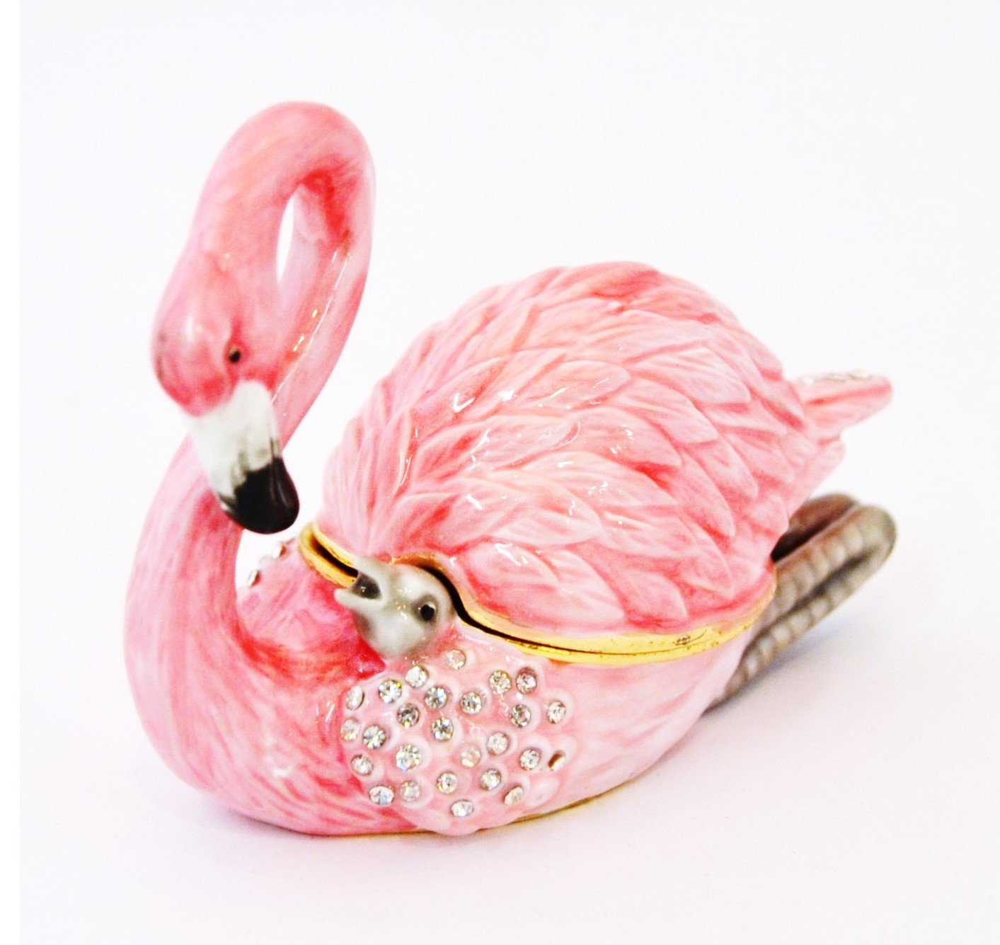 Ciel Collectables Flamingo with Baby Trinket Box.