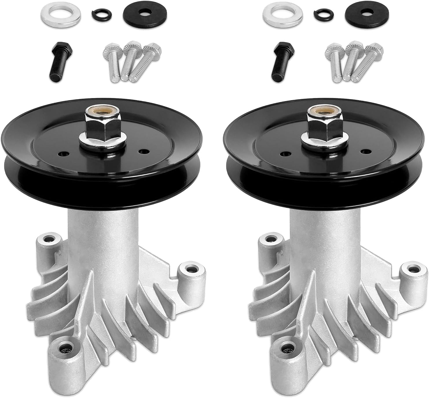 130794 Spindle 153535 Pulley Compatible with Craftsman Mower - Spindle Assembly with Pulley Compatible with Craftsman LT1000 LT2000 DYT4000 42" Deck Tractor, HU, Pou LAN Pro Mower, 2 Pack