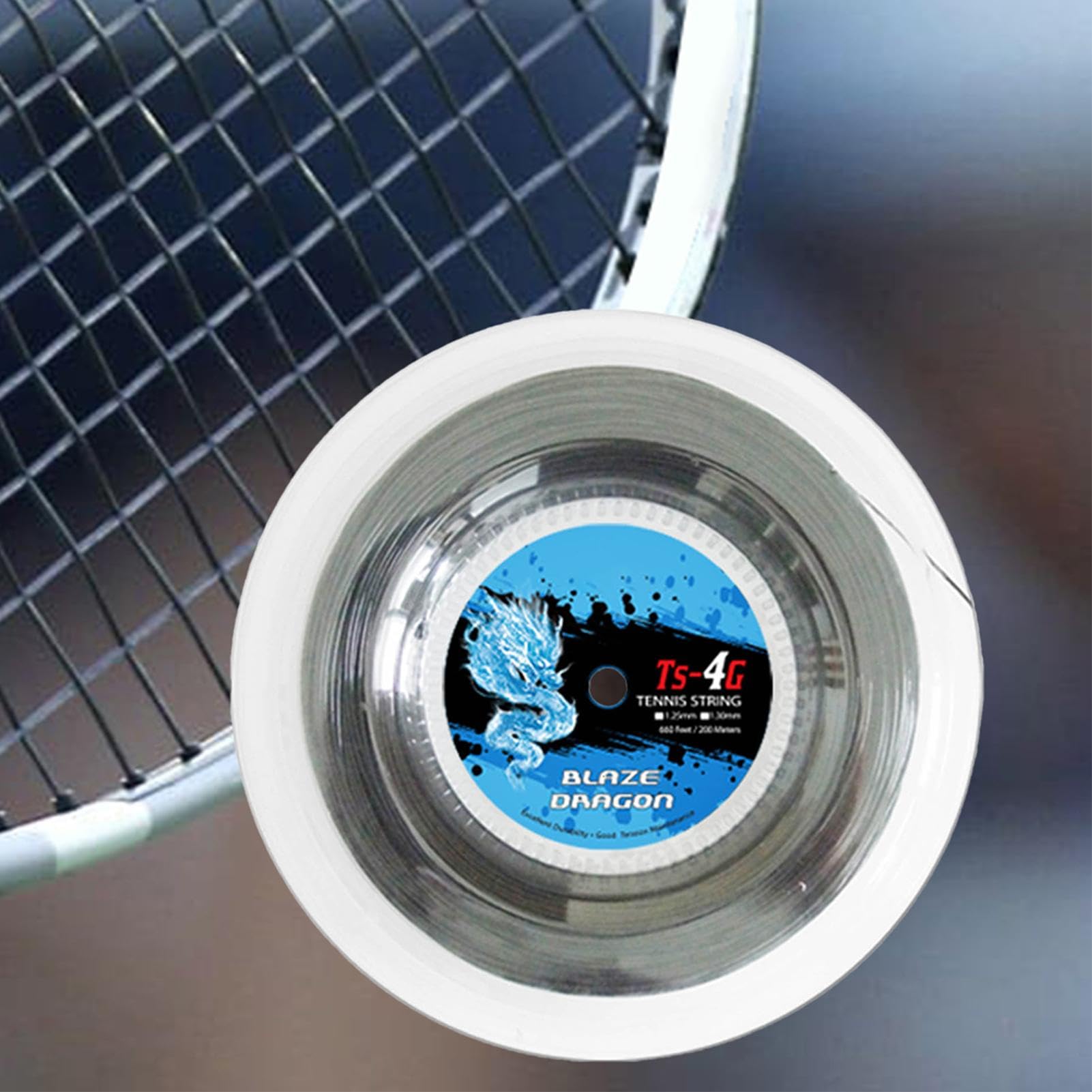 Corda per racchetta da tennis, Corda da tennis - Corda per racchetta da | tennis con grande 4G - Corda da tennis, filo rigido primario per pratica, filo per racchetta per persone con lesioni a