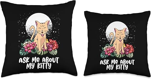 Miniatura 3 de Witty Fur Parents Kitten Animal Meme Cat Parent Ask Me About Funny Mom Humor Dad Cat Lover Throw Pillow 16x16 Multicolor