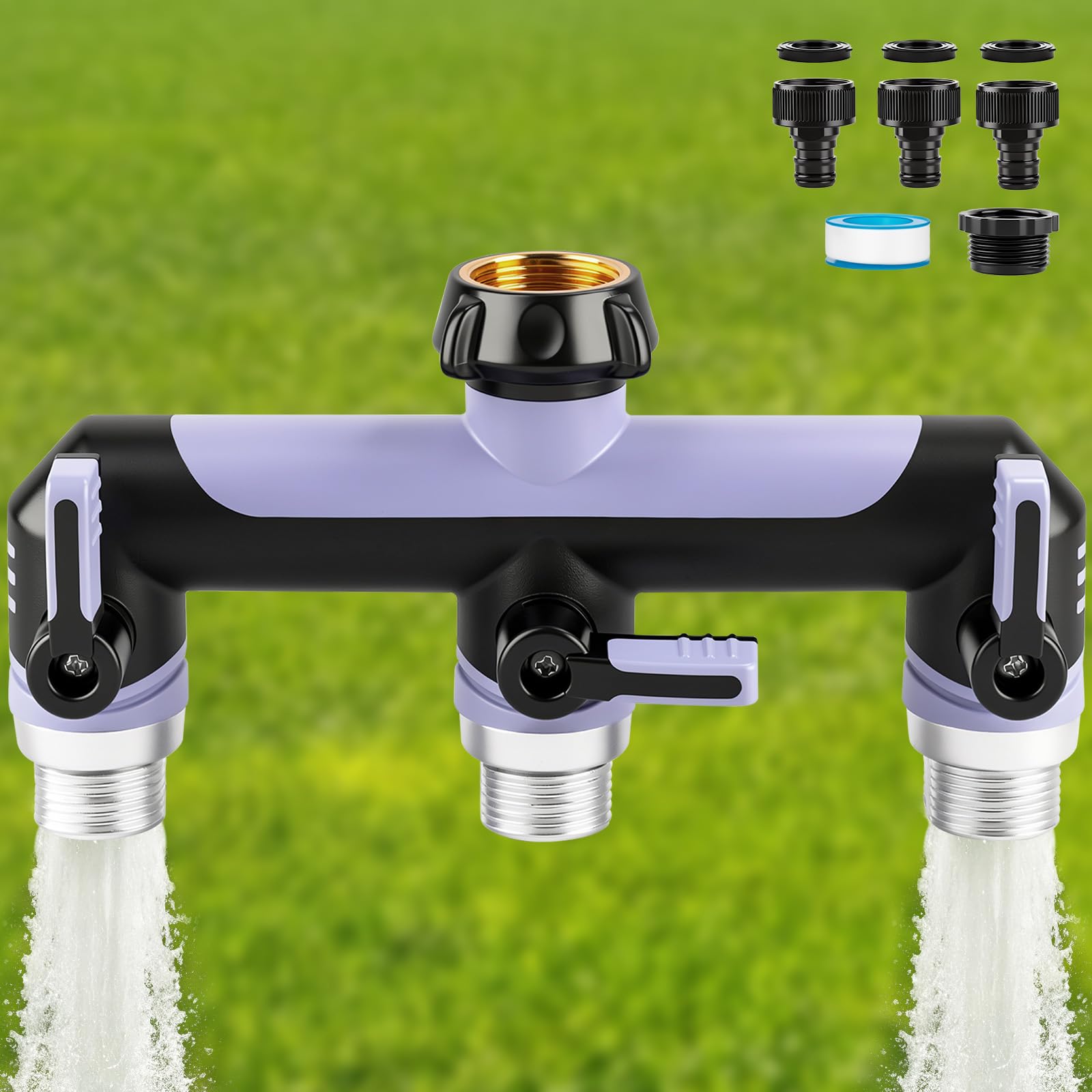 Landrip Wasserverteiler für Gartenschlauch, 3/4 Zoll Gartenschlauch Verteiler- Leckfrei, Kälte & UV-beständig, für Garten, Bewässerung, Wohnmobil, Innenbereich, Waschmaschine