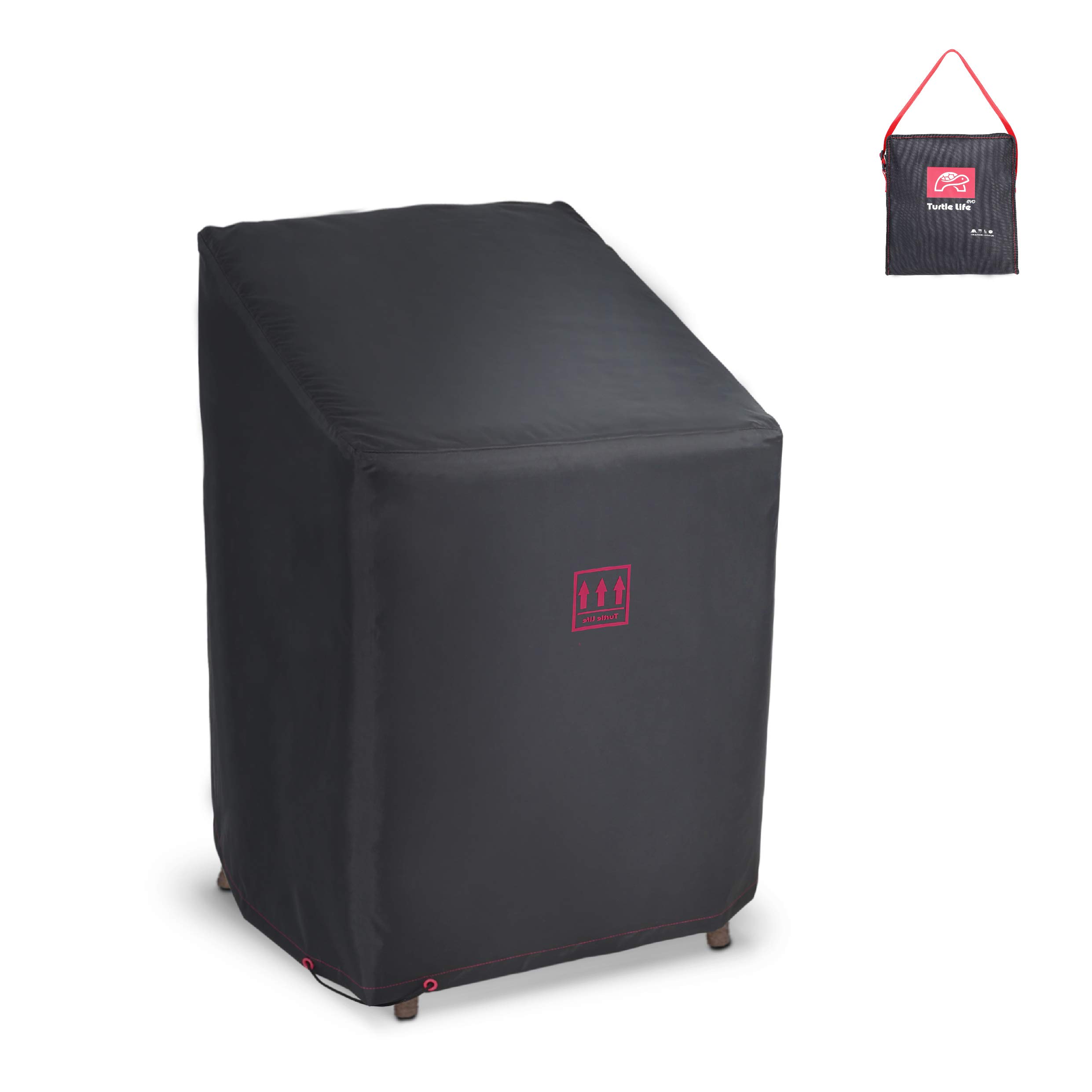 Patio Stackable Chair Cover, Heavy Duty Waterproof Outdoor Furniture Stacking 4-8 Chairs Covers, Anti-Fading Cover for Bar Stool Chair, Black, 26" W x 34" D x 45" H