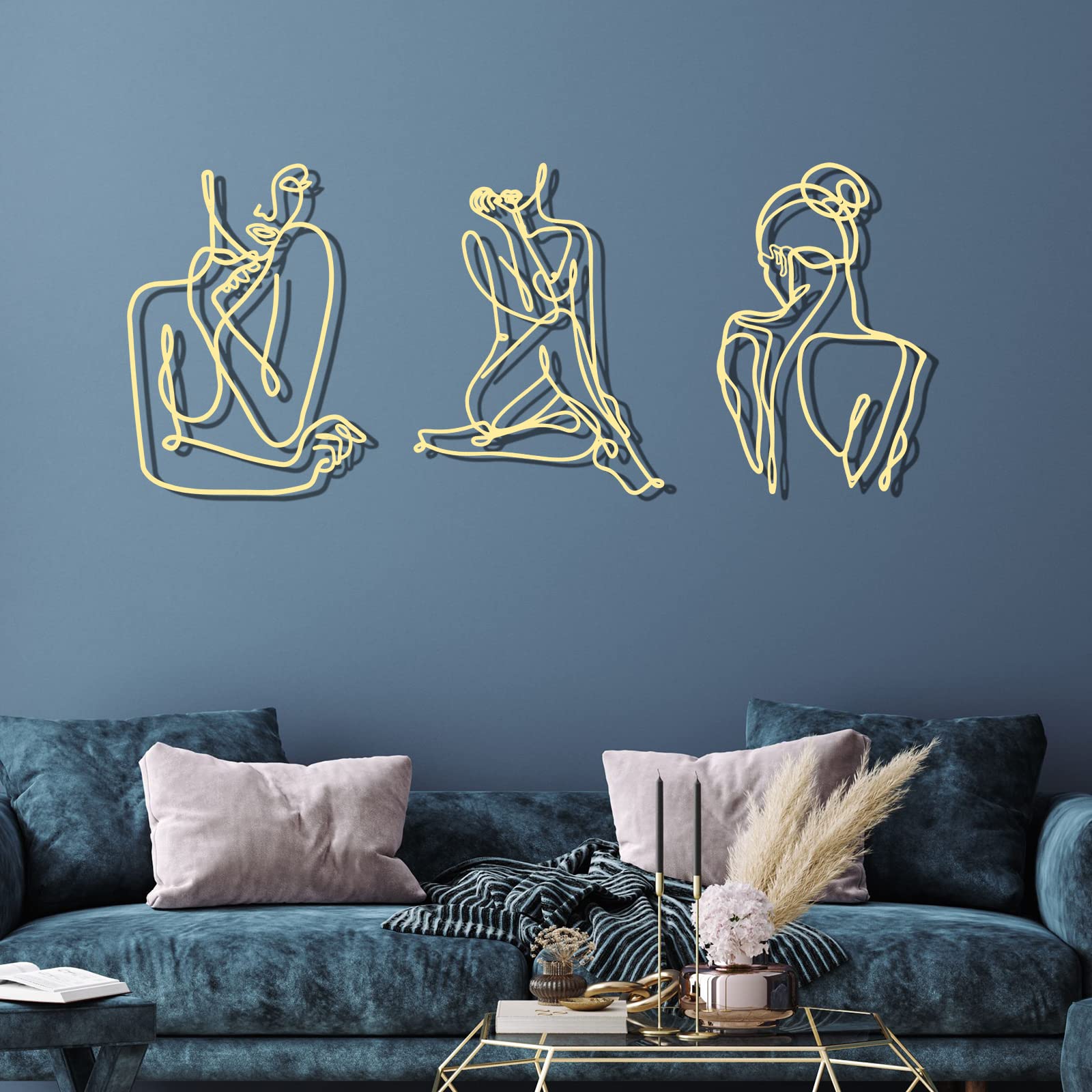 Metalowa sztuka ścienna, dekoracja, minimalistyczna, abstrakcyjna, kobieca, nowoczesna linia, rysunek, sztuka ścienna, dekoracja, metal, kobieca, pojedyncza linia do powieszenia na ścianie, do