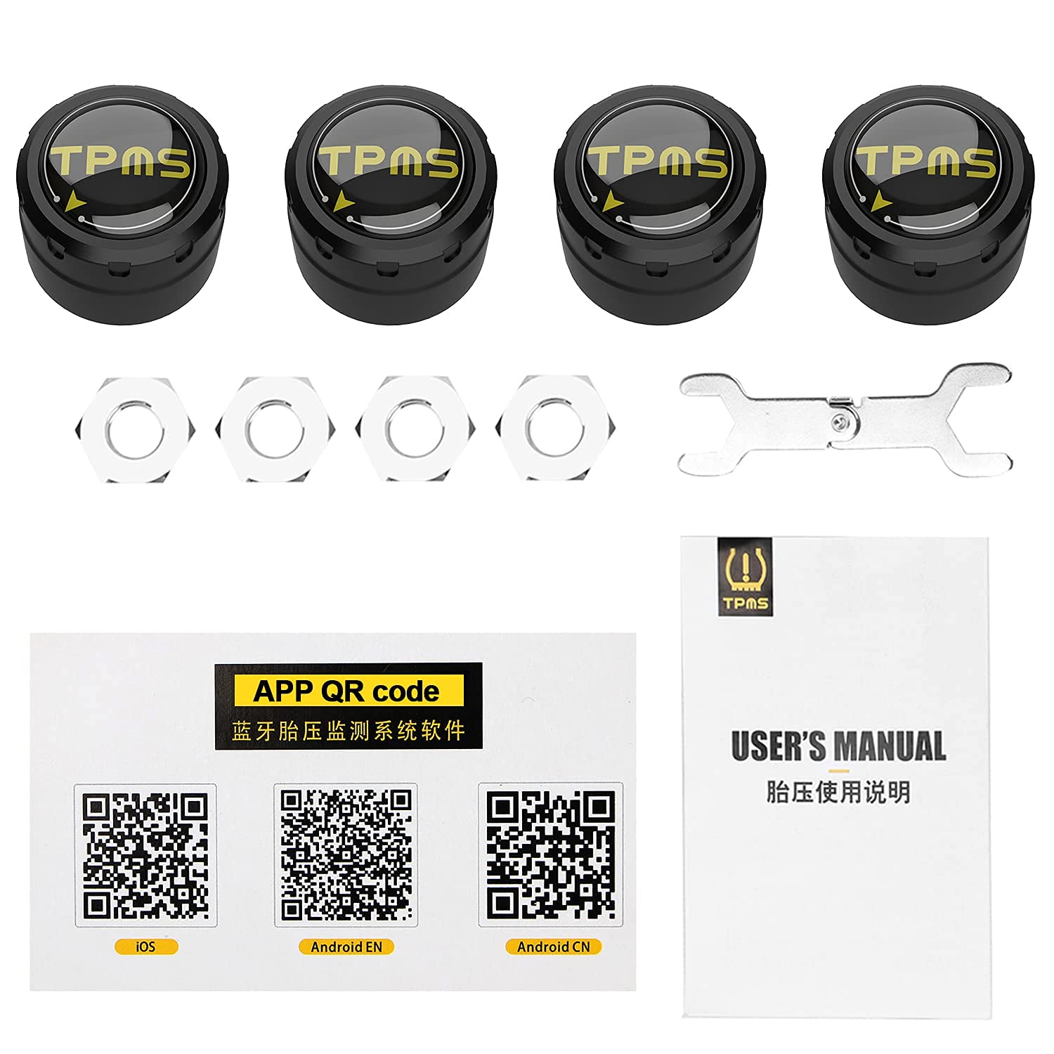 Bеѕt Cуbеr Mоndау 🔥 LEEPEE Bluetooth 5.0 Tire Pressure Monitoring System, 5 Alarm Modes, with 4 External Sensors TPMS, Support iOS and Android, Real-time Displays Pressure and Temperature (0.1-6.4Bar)