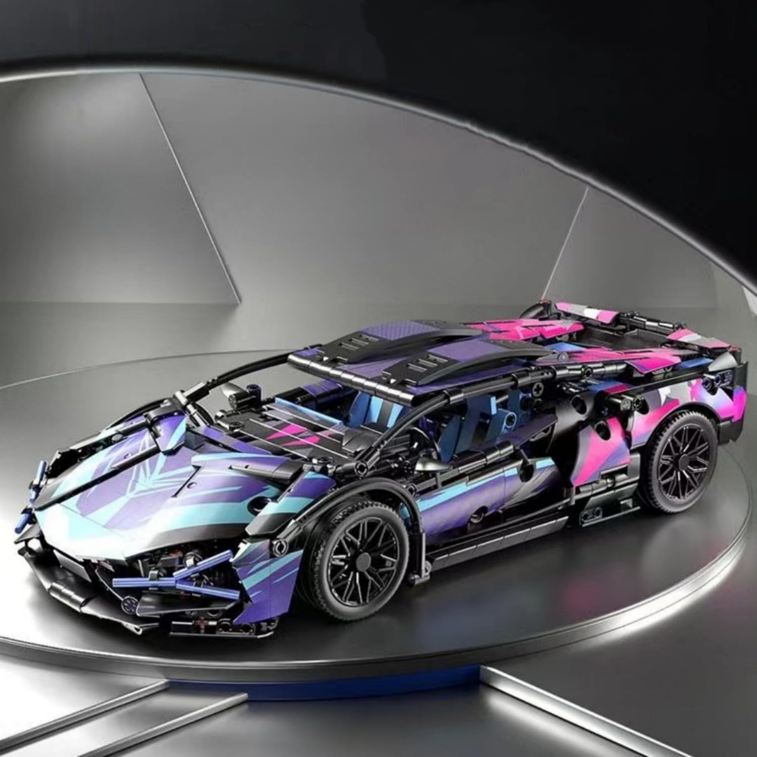 Sports Car Building Blocks Set, Lambo Racing Car Model, 1314 PCS 1: 14 Super Racing Sports Advanced Building Set - Image 3