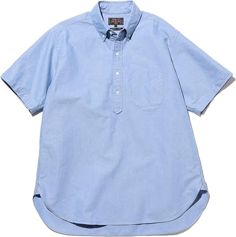 Short Sleeve Classic-fit Popover Button Down Shirt American Oxford 38-01-0254-139 38010254139: Blue