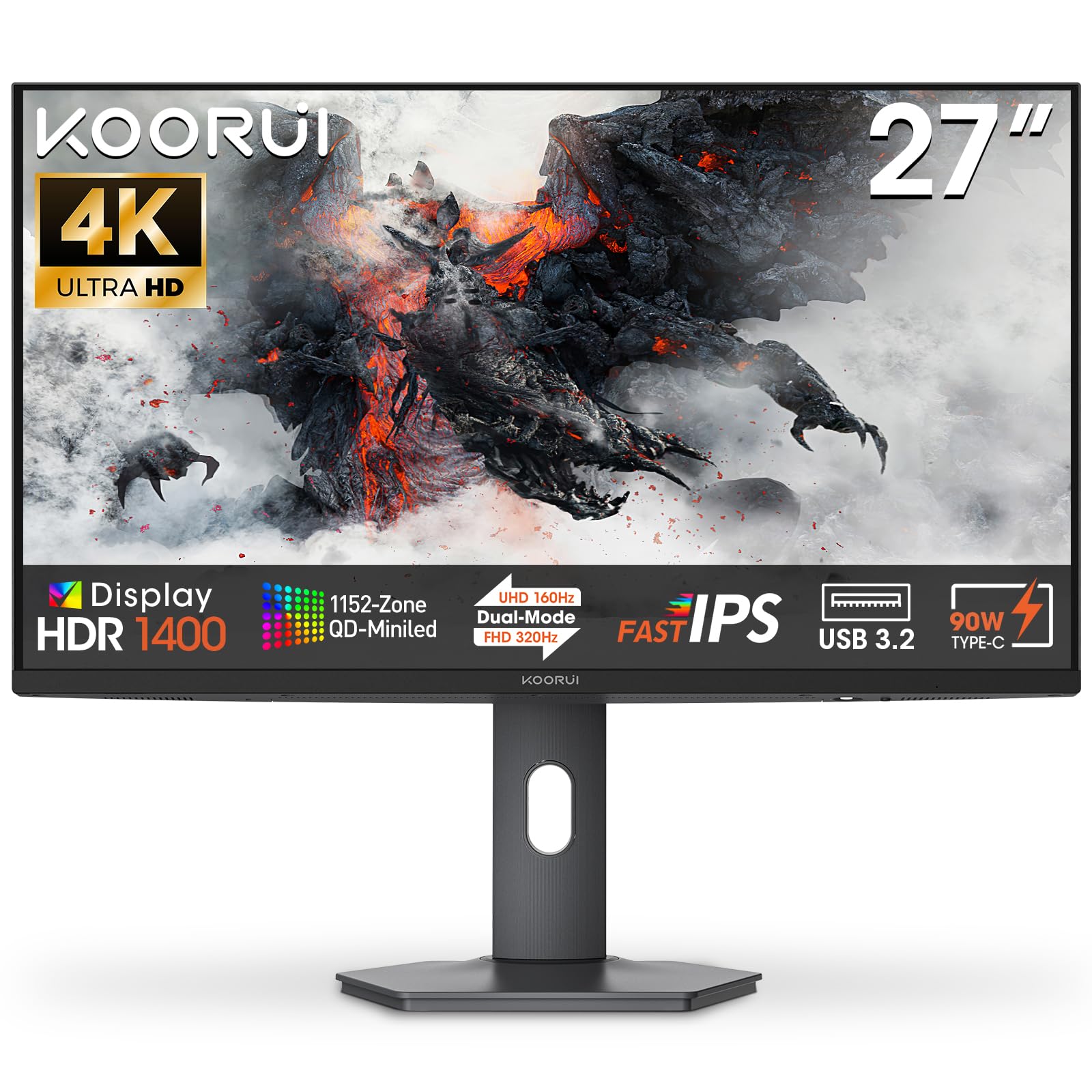 KOORUI Mini LED S2741LM 27 Inch 4K UHD 3840x2160 IPS Gaming Screen
