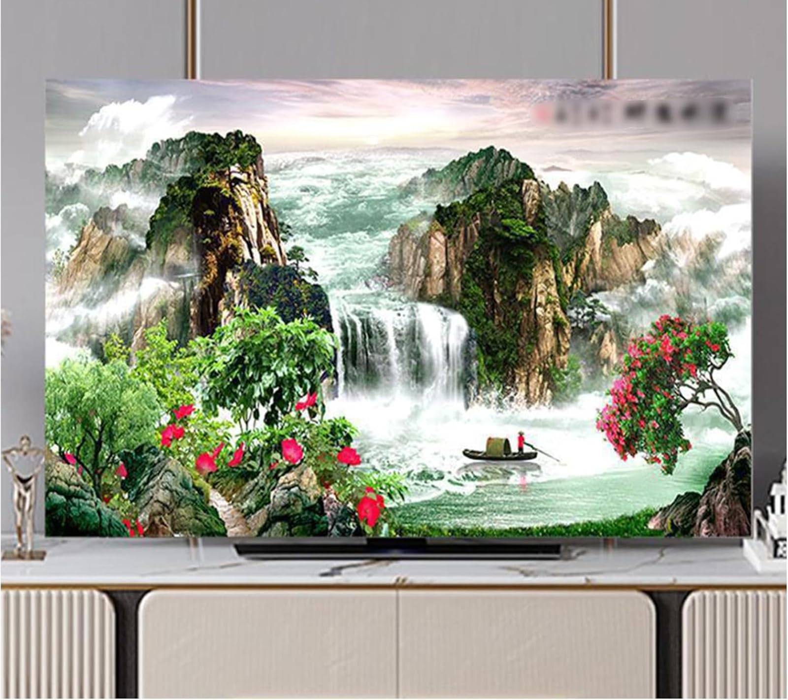 ,013,80in(188 * 110cm),Funda Protectora Decorativa para TV, A Prueba De Polvo Y Resistente A Los Arañazos para Televisores Planos Y Curvos De 32 A 80 Pulgadas, Decoración Universal para El Hogar.