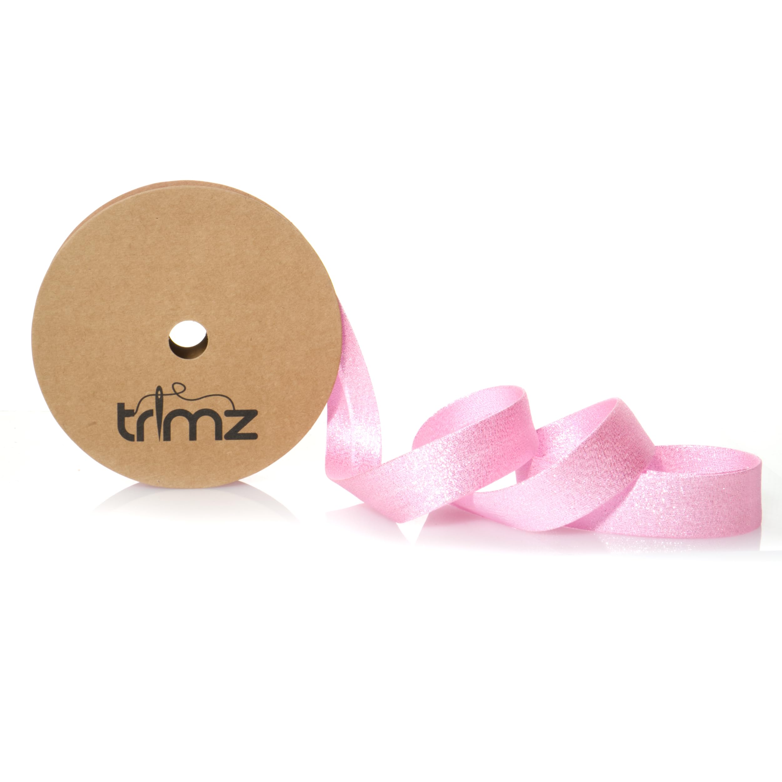 Trimz Pink/ Silver & Metallic Lamé Bias Binding Tape, 25Mm X 20M Reel – Bright /Silver Decorative Trim For Dancewear, Crafts, And Sewing