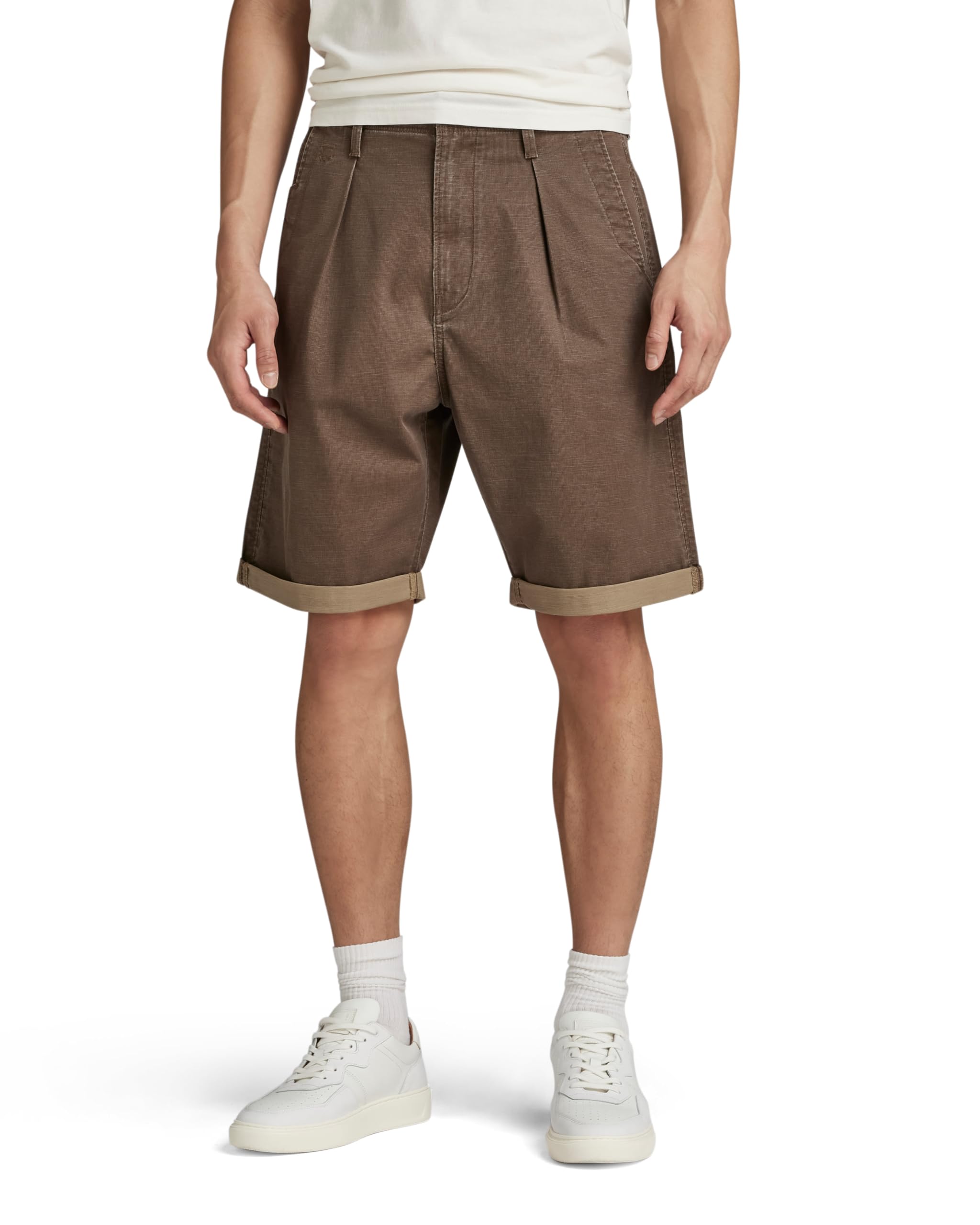 G-Star RAW Herren Pleated Chino Shorts, Mehrfarben (Safari/Shitake D24544-D519-G304), 30