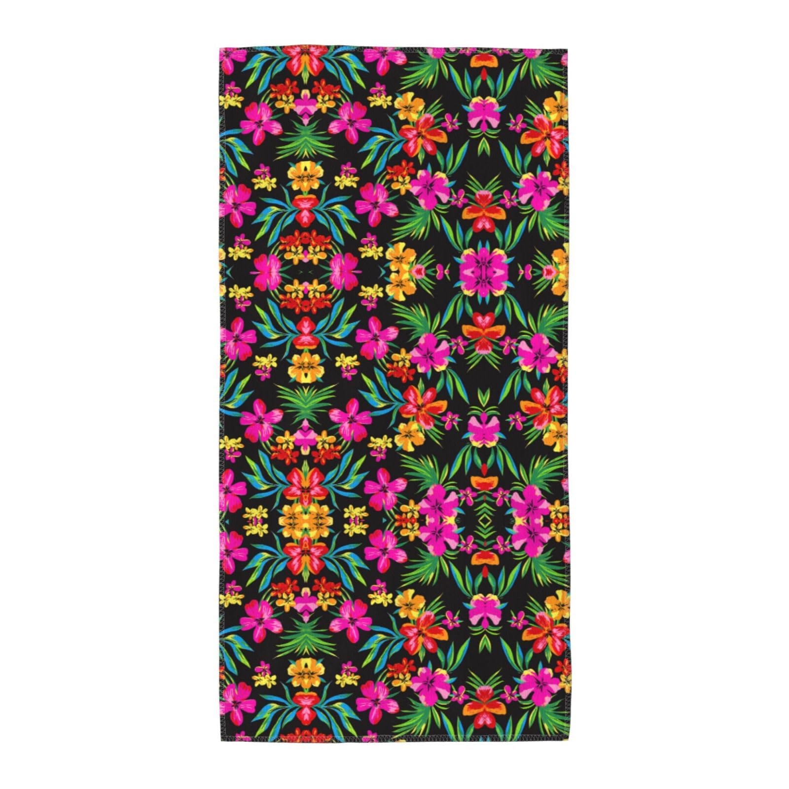 DIEzig Hawaiian Flower Fashion Printed Long Bath Towel For Pool Side Seaside Holiday