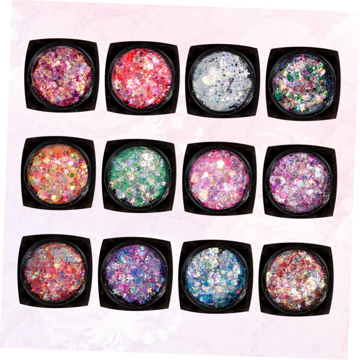 Set Da 2 Pezzi Per Il Trucco Con Paillettes 12 Colori Gel Per Il Corpo Con Paillettes Glitter Per Il Trucco Degli Occhi Unghie Lucentezza Duratura