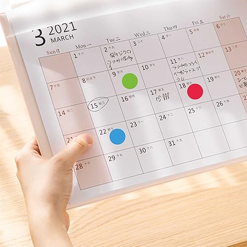 Miniatura 2 de PARLAIM 6 rollos de 6000 calcomanías redondas de código de color de 34 pulgadas, 6 colores de estilo colorido para el hogar, oficina, aula