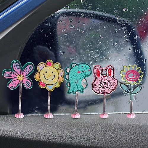 Miniatura 9 de ZOSTLAND Atractivas decoraciones de tablero de automóvil, adornos de automóvil de dibujos animados para tablero, divertido adorno de escritorio, 5