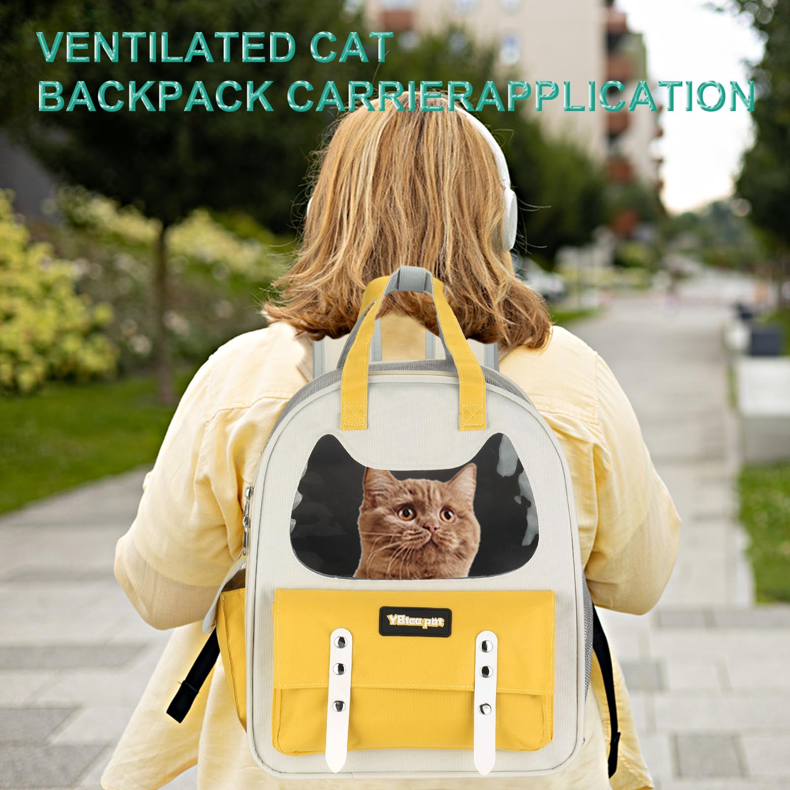 sourcing map Katzenrucksack, atmungsaktiv, Wanderrucksack, Reisetasche, Haustierzubehör für Katzen oder kleine Hunde, Welpen, geeignet für Wandern/Camping/Reisen (Blau, 30,5 x 20,3 x 35,6 cm)