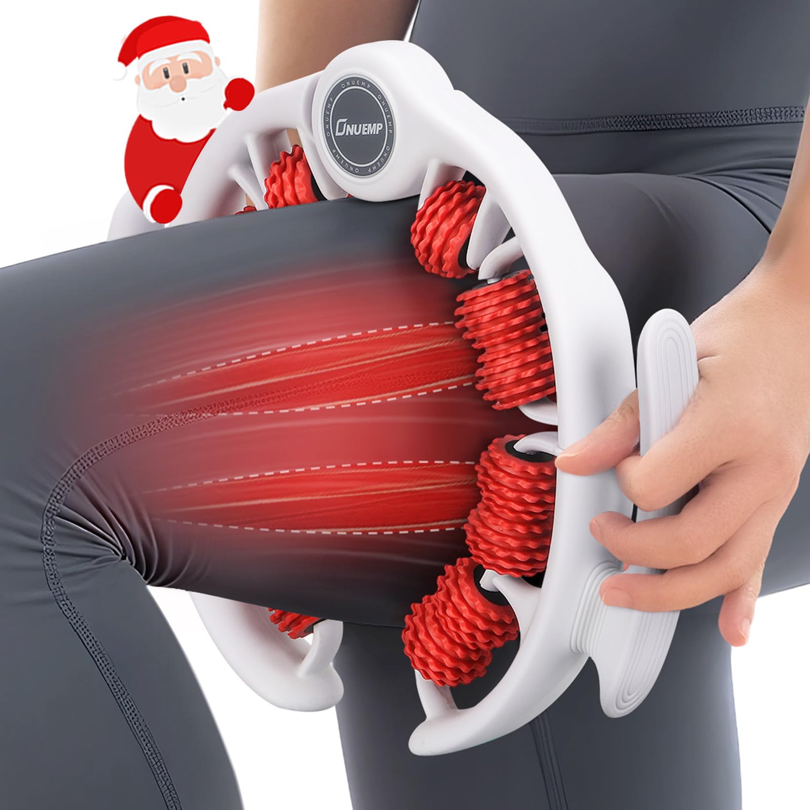 Neu Beine Roller Cellulite MassagegeräT, 360° Massageroller Beine Mit Griff, 14 Rolle Anti Cellulite Oberschenkel, Bein Massage Rolle FüR LipöDem, Lymphdrainage, Circular Leg Clamp Massage Manuell