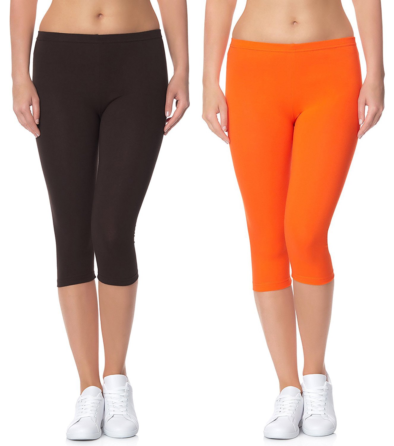omikka Women's Active Running Fit Workout Bio-Wash Calf Length Capri (Pack of 2)-picture-13