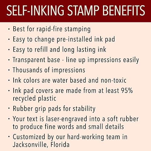 Miniatura 5 de Sello de dirección personalizado, 20 opciones de fuente, sello de dirección autoentintado de 3 líneas, hasta 3 líneas de texto personalizado,