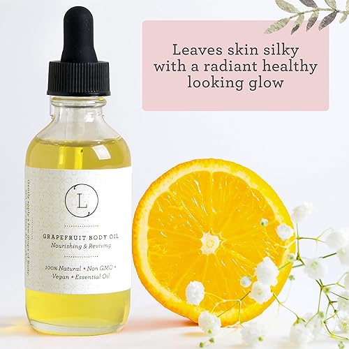 Miniatura 7 de Lizush Grapefruit Body Oil - 2 oz Natural, Vegan, Non-GMO Moisturizing Bath Oil for Silky Skin with Premium Essential Oils - Handmade in the USA