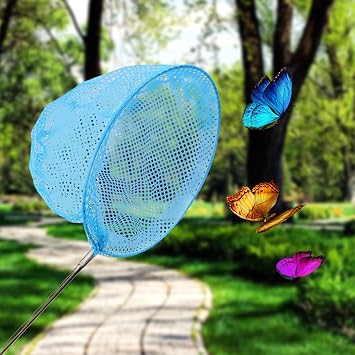 fishing net,net,bug catcher for kids,fishing nets for kids,butterfly net,telescopic fishing net,childrens fishing nets,bird catching net (blue)