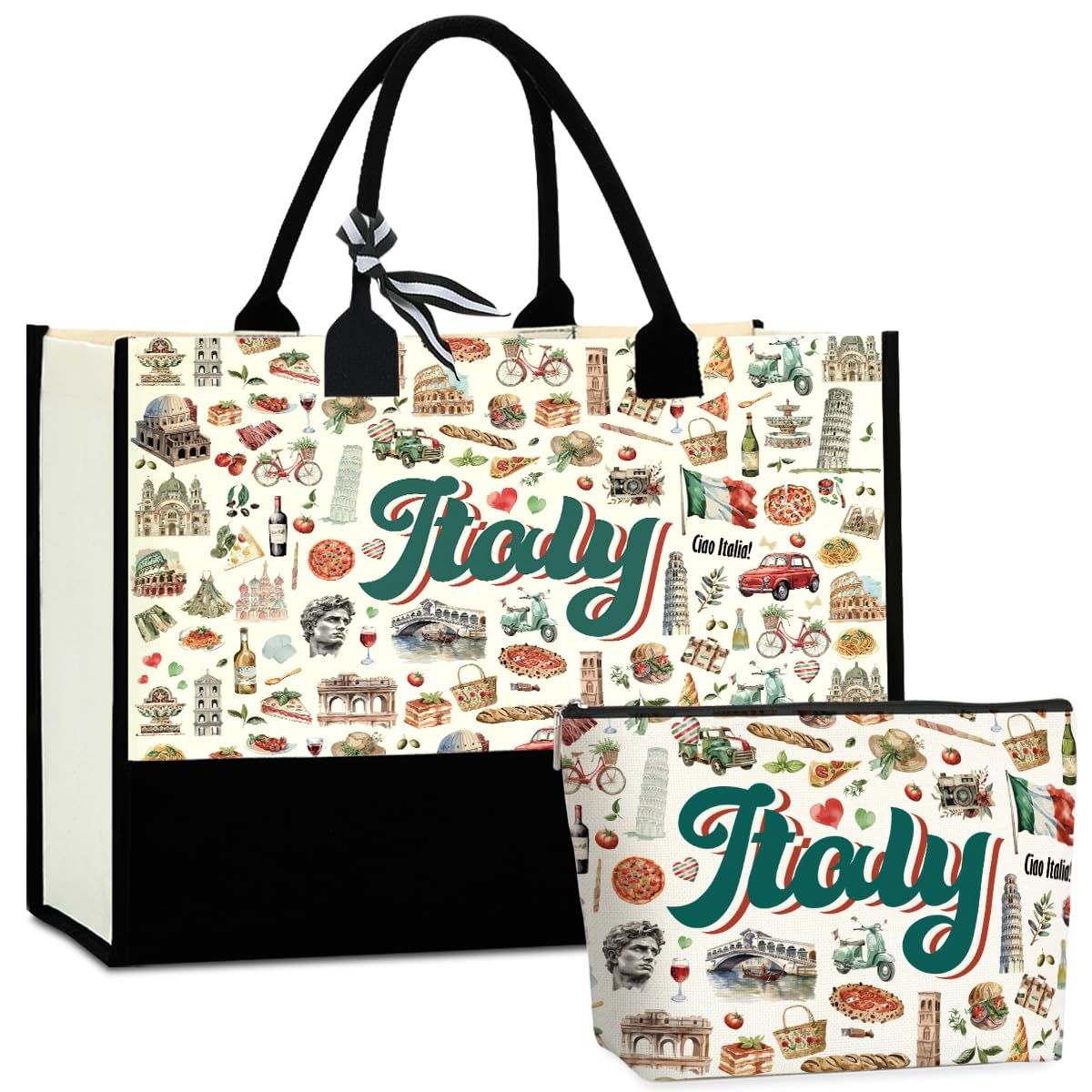 CHQIUCR Seattle Italy Chicago New York Las Vegas Paris Gifts for Women Canvas Tote Bag Mother's Day Gifts for Women