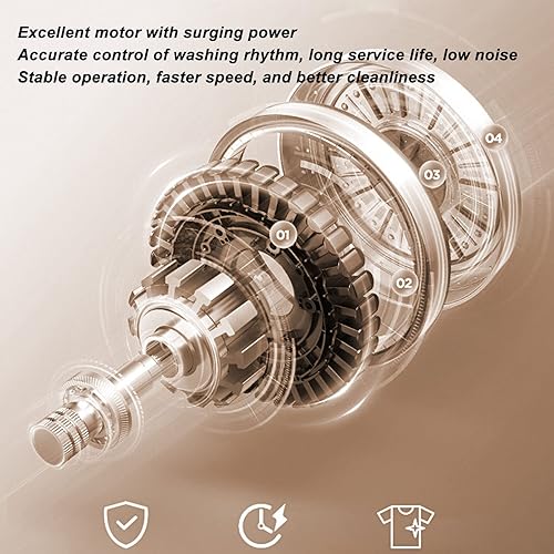 Miniatura 3 de Mini lavadora de 7 litros, lavadora de ropa interior completamente automática, lavadora portátil para apartamento, lavandería, camping, RV, viajes,