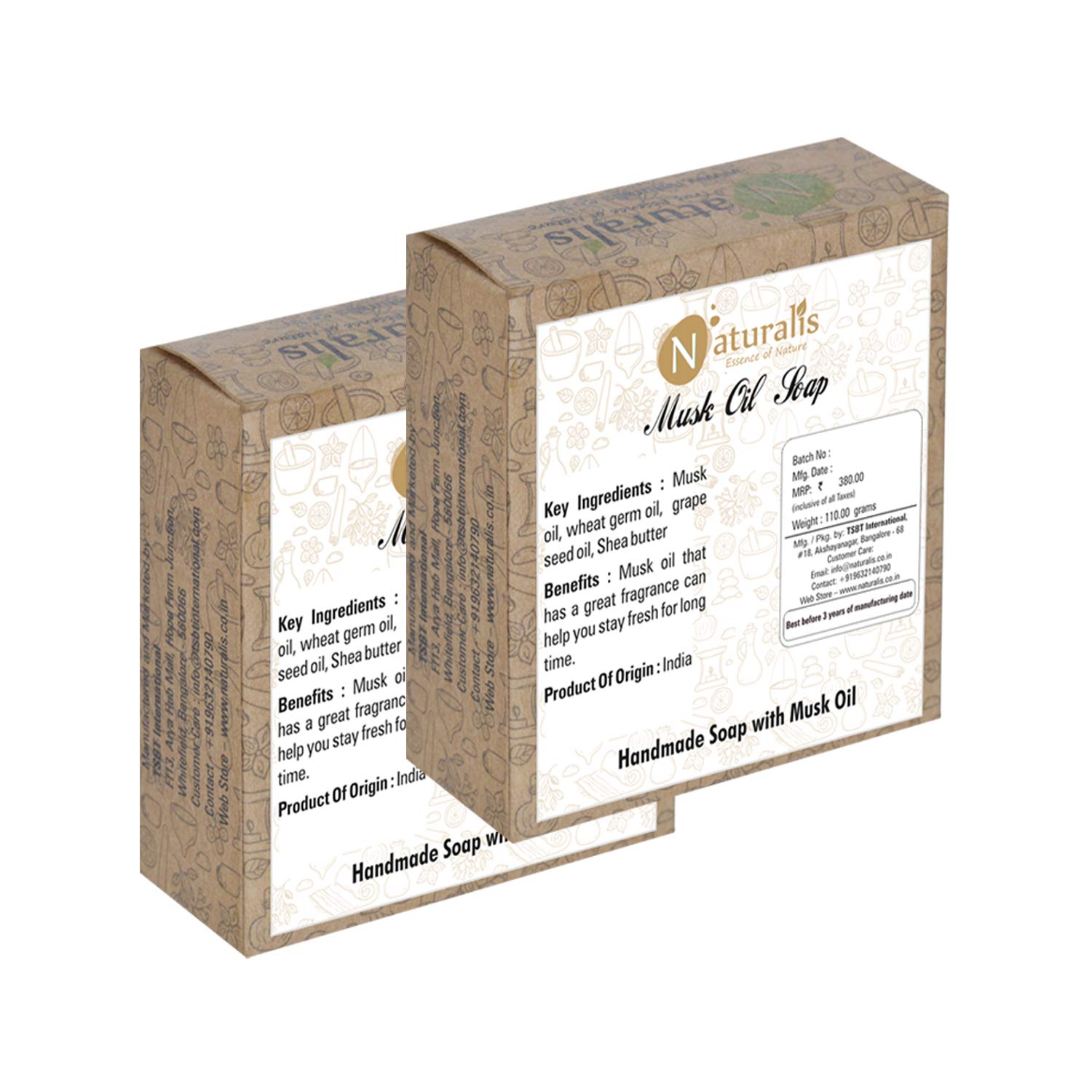 Naturalis Handmade Musk Soap Stay fresh (Pack of 2)