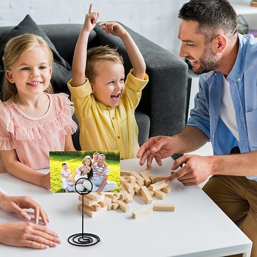 Miniatura 5 de Soportes para números de mesa, 40 paquetes de 3.35 pulgadas, soporte para números de mesa, soportes para tarjetas, soporte de fotos, soporte de