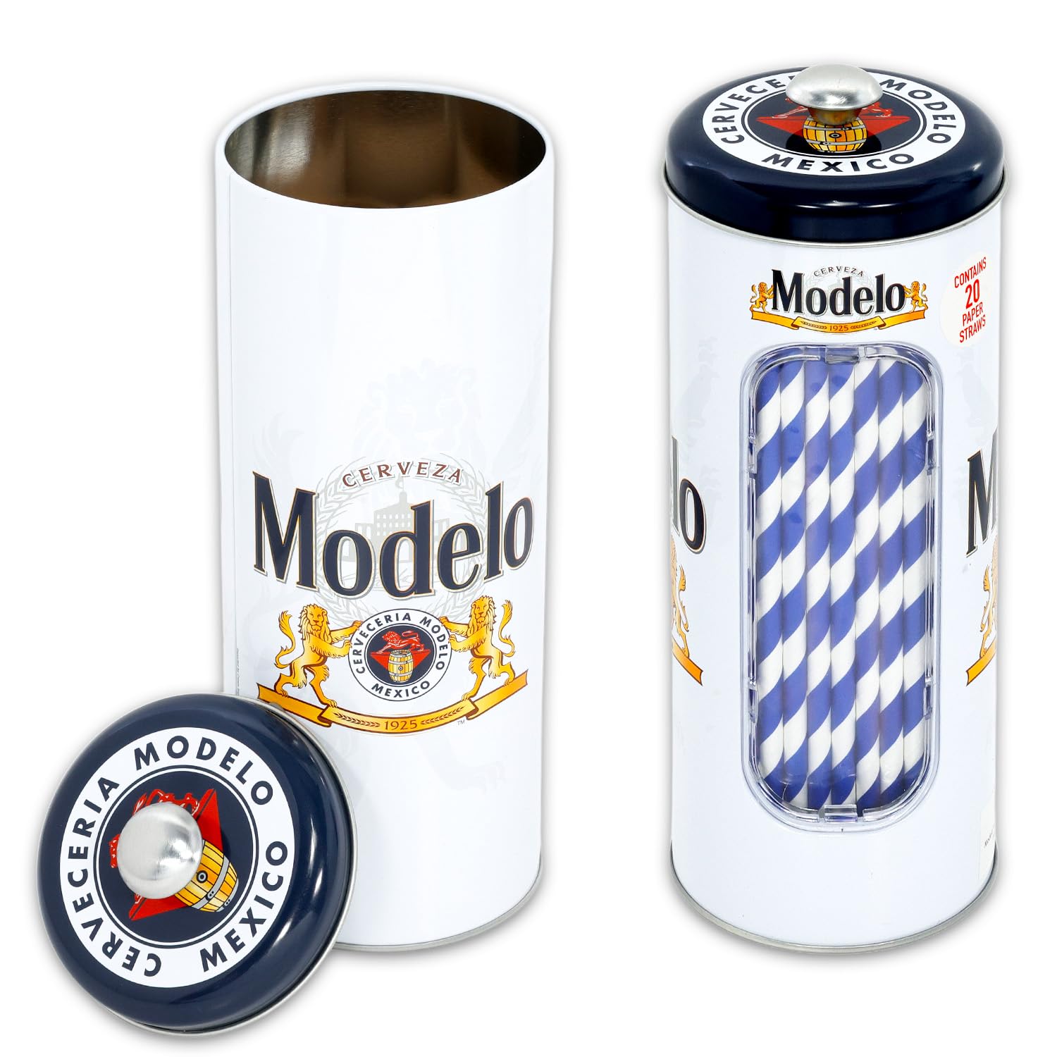 Modelo Kitchen Accessories Set - Bundle with 1 Straw Dispenser with 20 Straws Plus Fidget Spinner | Modelo Straw Holder for Kitchen Decor