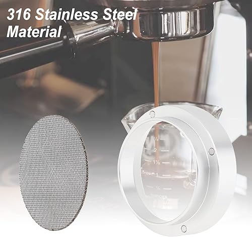 Miniatura 3 de Embudo dosificador de espresso de 2.008 in y pantalla de disco, anillo dosificador magnético de café expreso, pantalla reutilizable de 0.067 in de