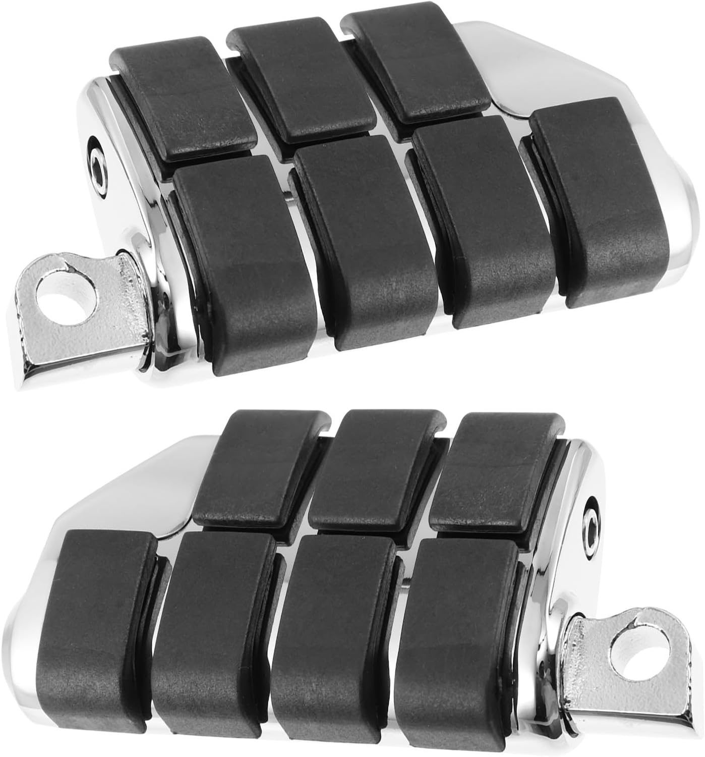 NUOBESTY Chrome Plated Aluminum Motorcycle Foot Pegs Pair, Sturdy Dirt Bike Pedal Footrest Pegs Compatible with Popular Cruiser and Sport Motorcycles, Off-road Powersports Accessories
