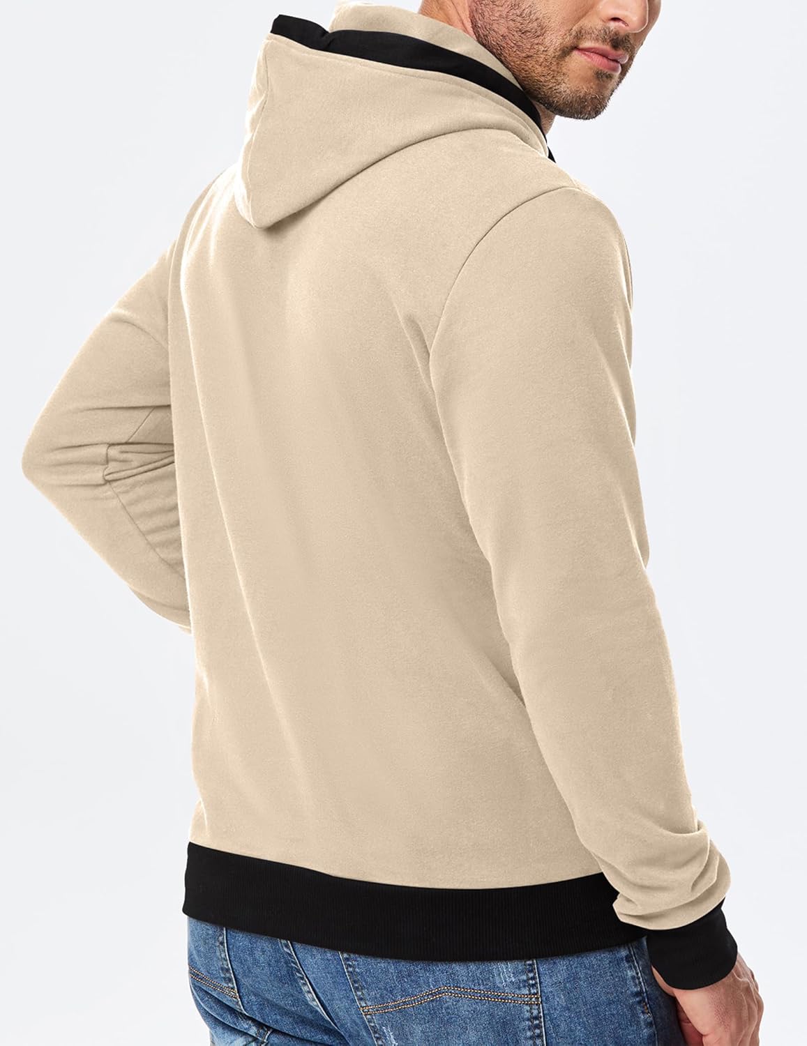 JMIERR Men's Cotton Casual Hoodies Sweatshirts Fashion Long Sleeve Drawstring Fleece Pullover Hoodie with Pockets - Image 7