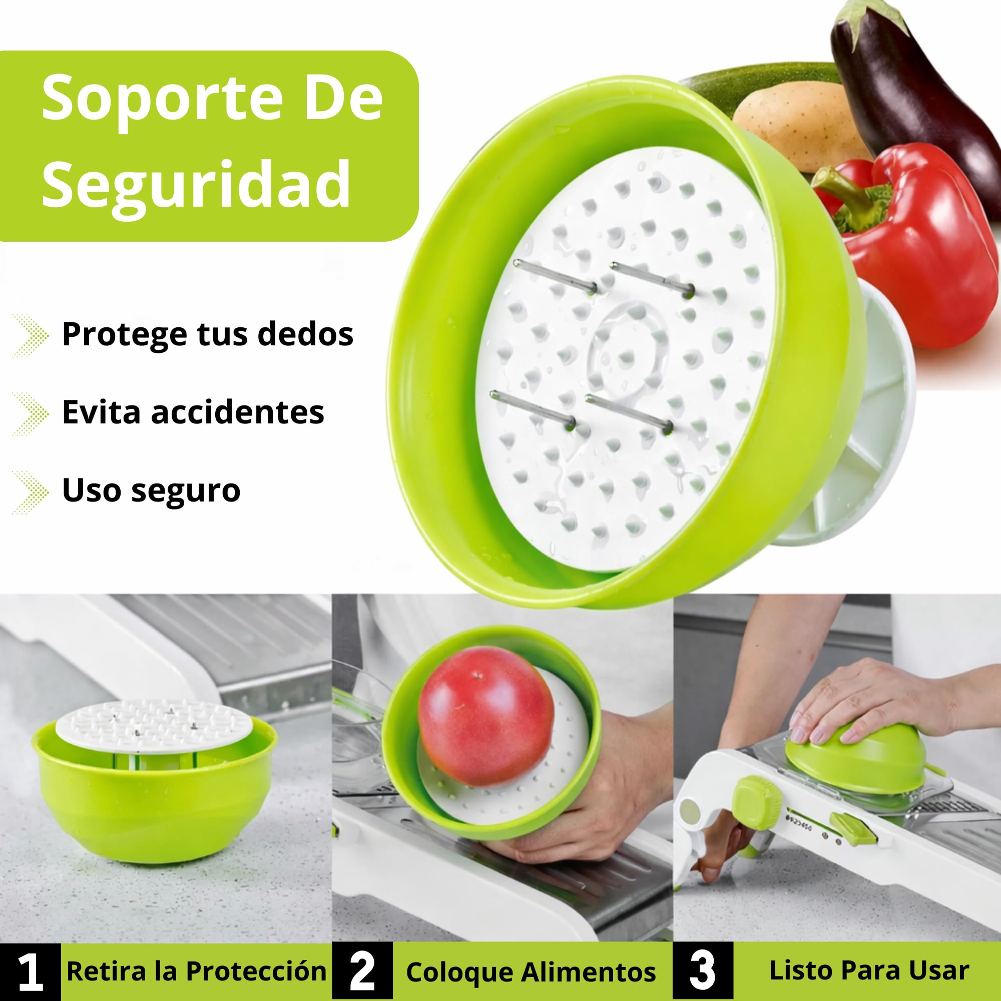 NURIANT HOME&KITCHEN - Professional Kitchen Mandolin, Vegetable Cutter and Chopper, Adjustable and Foldable, Kitchen Gadgets, Safe Blade Change, Easy Lock, Complete Kitchen Accessory — view 5