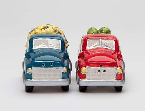 Miniatura 9 de Juego de salero y pimentero de cerámica fina con girasoles y sandía, 3-58" L