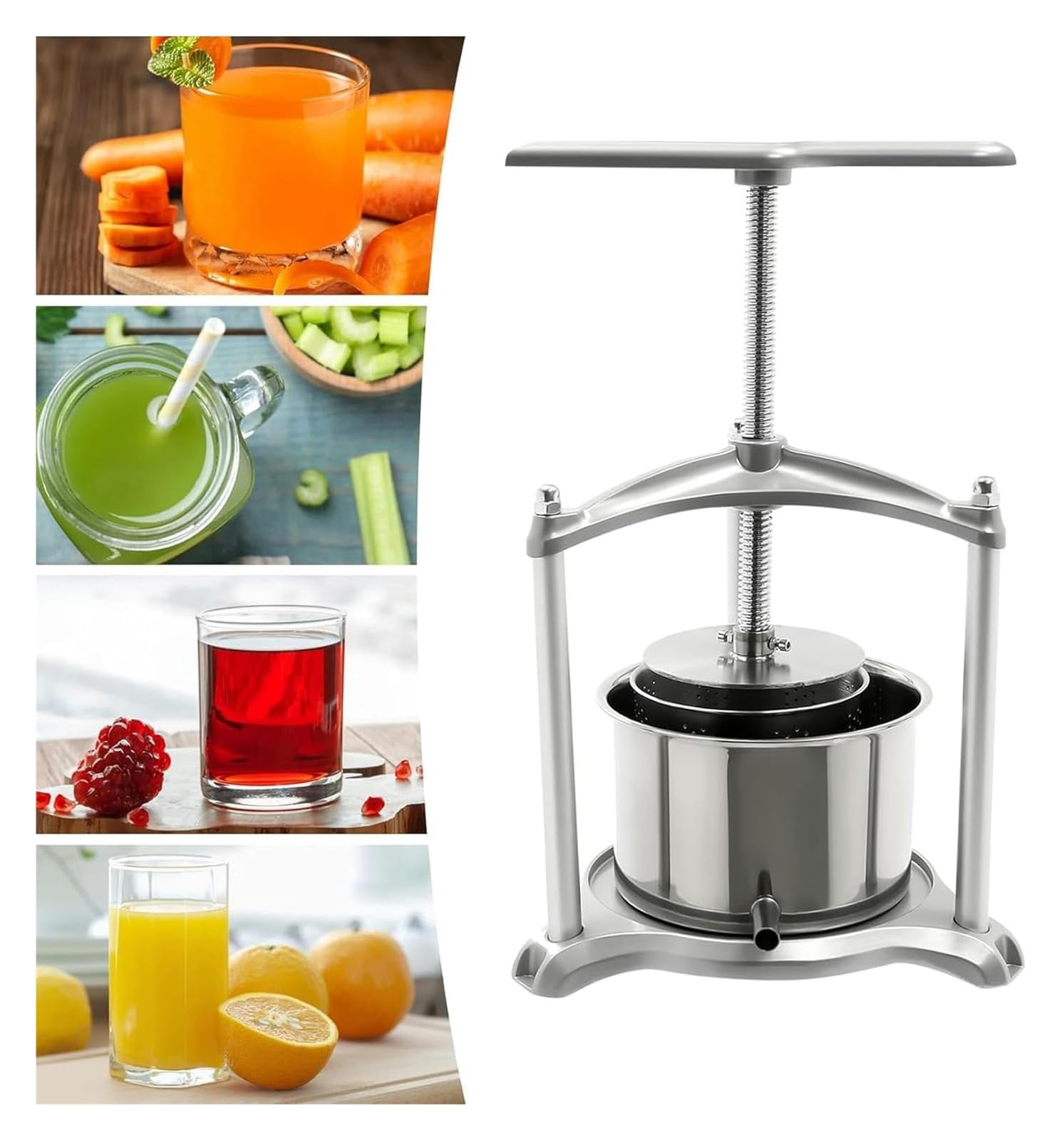 DXYOYONGMZ Fruit Wine Manual Press, Manual Press, Manual Press Machine with T-Handle, for Cider Cheese Herb Vegetables(3L/0.8 Gallon)