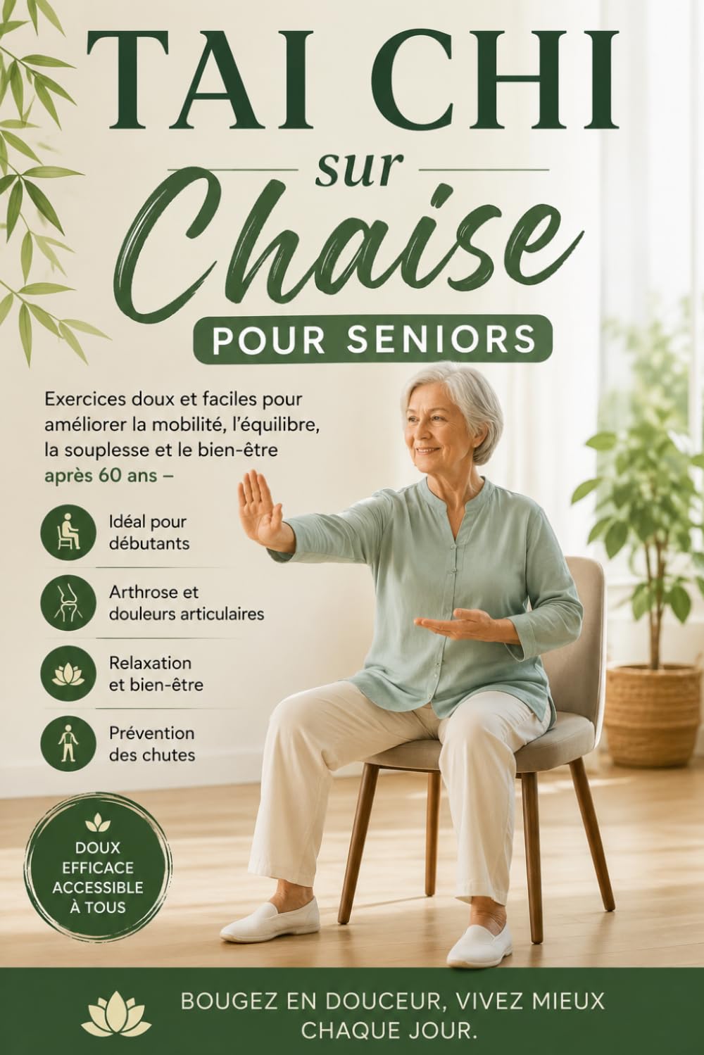Tai Chi sur Chaise pour Seniors: Exercices doux et faciles pour améliorer la mobilité, l’équilibre, la souplesse et le bien-être après 60 ans – Idéal pour débutants, arthrose, douleurs articulaires