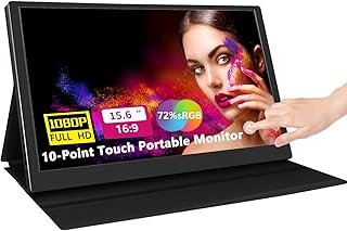 Kenowa Portable External Monitor Touchscreen 15.6 Inch 1920x1080 Full HD IPS Touch Computer Display HDMI USB Type C for Laptop PC Xbox PS4 Raspberry Pi