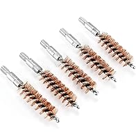 Vista 20 de BOOSTEADY Cepillo de limpieza para pistola de bronce con cerdas de fósforo, 5 unidades, para escopeta de pistola con 50 parches cuadrados .17 Cal
