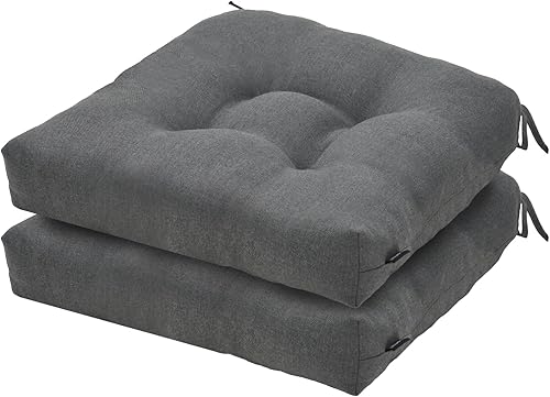 Cojines para sillas de exterior, cojines de patio grises de 19 x 19 pulgadas para muebles de exterior, cojines de exterior resistentes a la