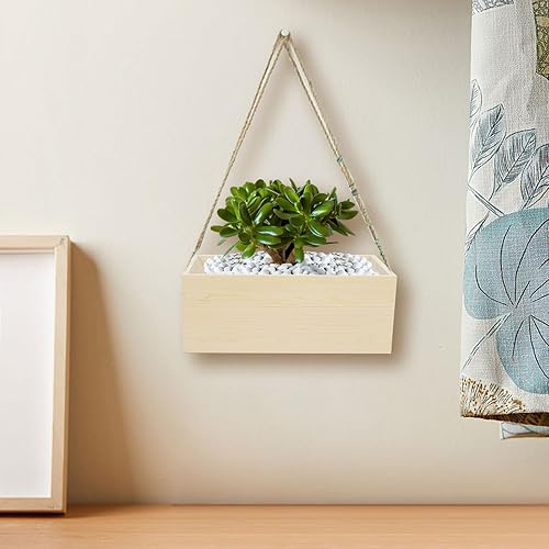 Miniatura 5 de Paquete de 6 cajas de madera sin terminar, 5 tamaños, caja de madera natural, caja de almacenamiento de madera, caja decorativa con asas rústicas,