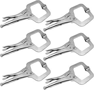 6 Pack 6 Inch C-Clamp Locking with Swivel Pads Heavy Duty Pliers Welding Clamps Clamps Heavy Duty for Craftsmen Home Workshop
