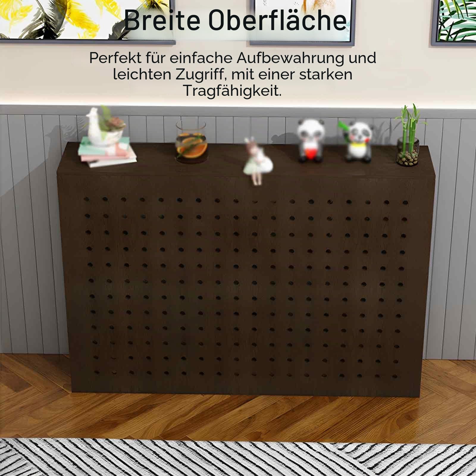 Heizkörperverkleidung für Zuhause, Moderne Heizungsverkleidung aus Holz Verbergen Unansehnliche Heizkörper und Wasserleitungen mit Belüftungslöchern(White,90x70x20cm/35x28x8in)