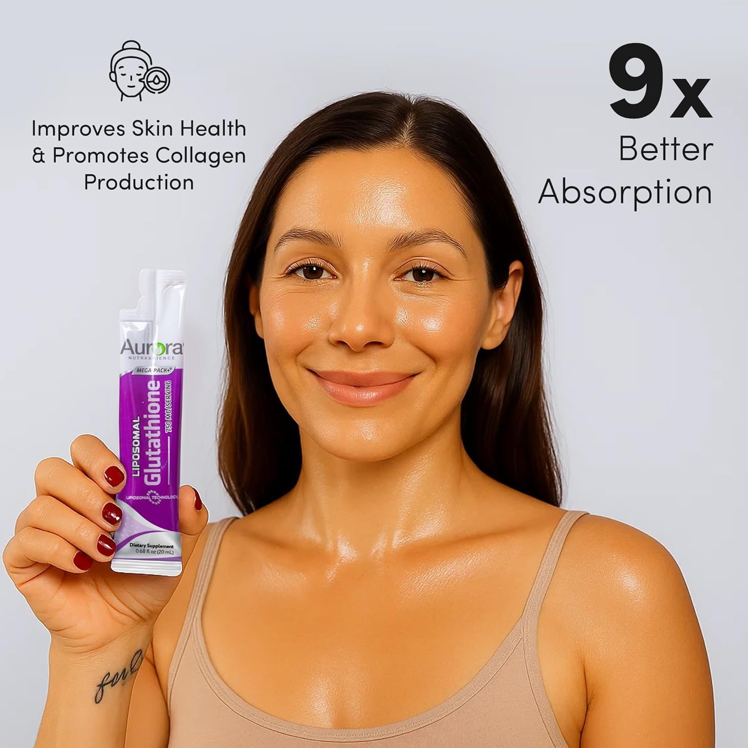 Amazon.com: Aurora Nutrascience Micro-Pack Liposomal Glutathione - 500 mg  Liquid Supplement, Antioxidant Support for Men & Women, Sugar Free,  Non-GMO, Liposomal Glutathione Packets - 30 Single Serve Packets : Health &  Household