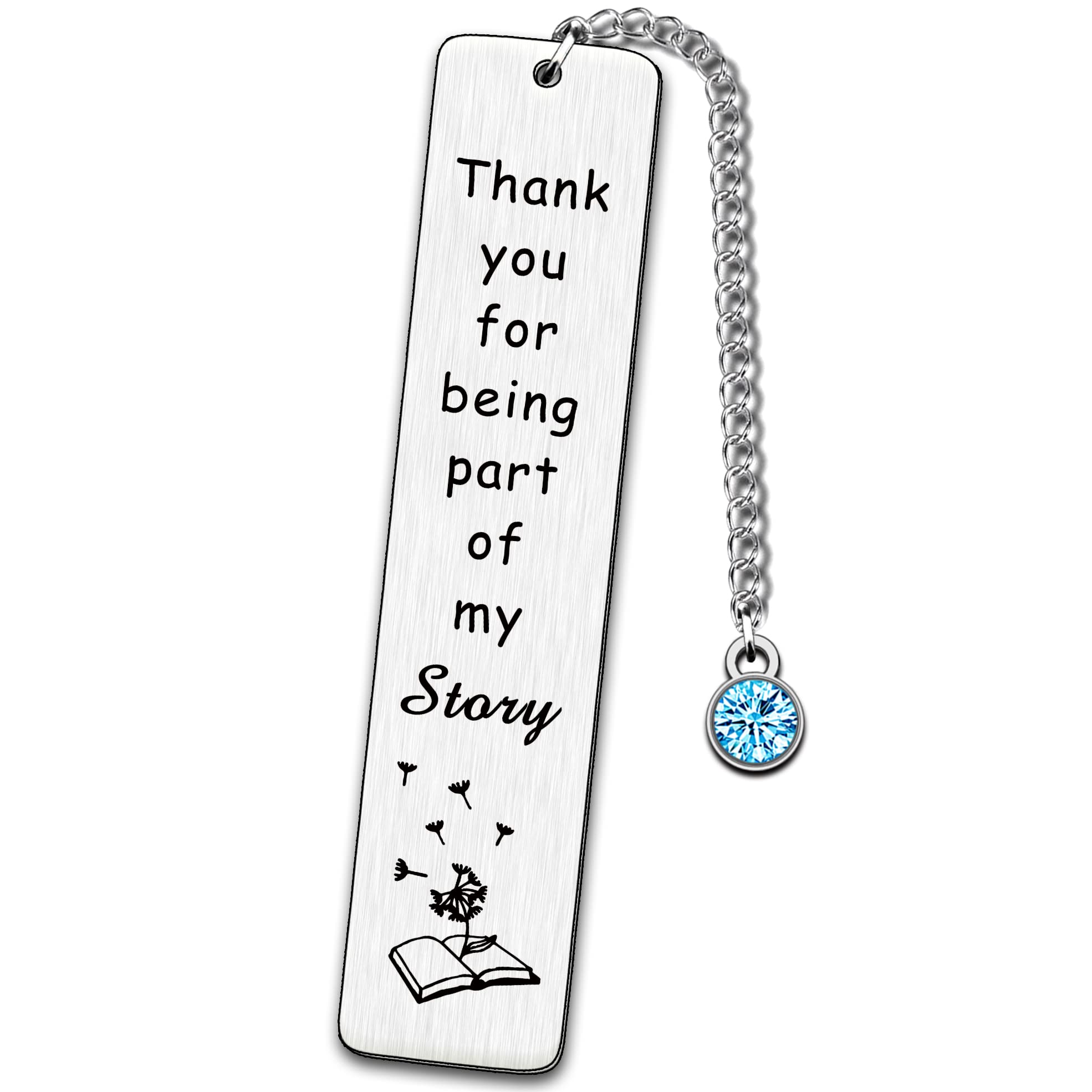 AMZQ Regalos de agradecimiento para profesores, marcapáginas de metal para profesores, tutores, amigos, compañeros de trabajo, regalos de Acción de Gracias, gracias por ser parte de mi historia