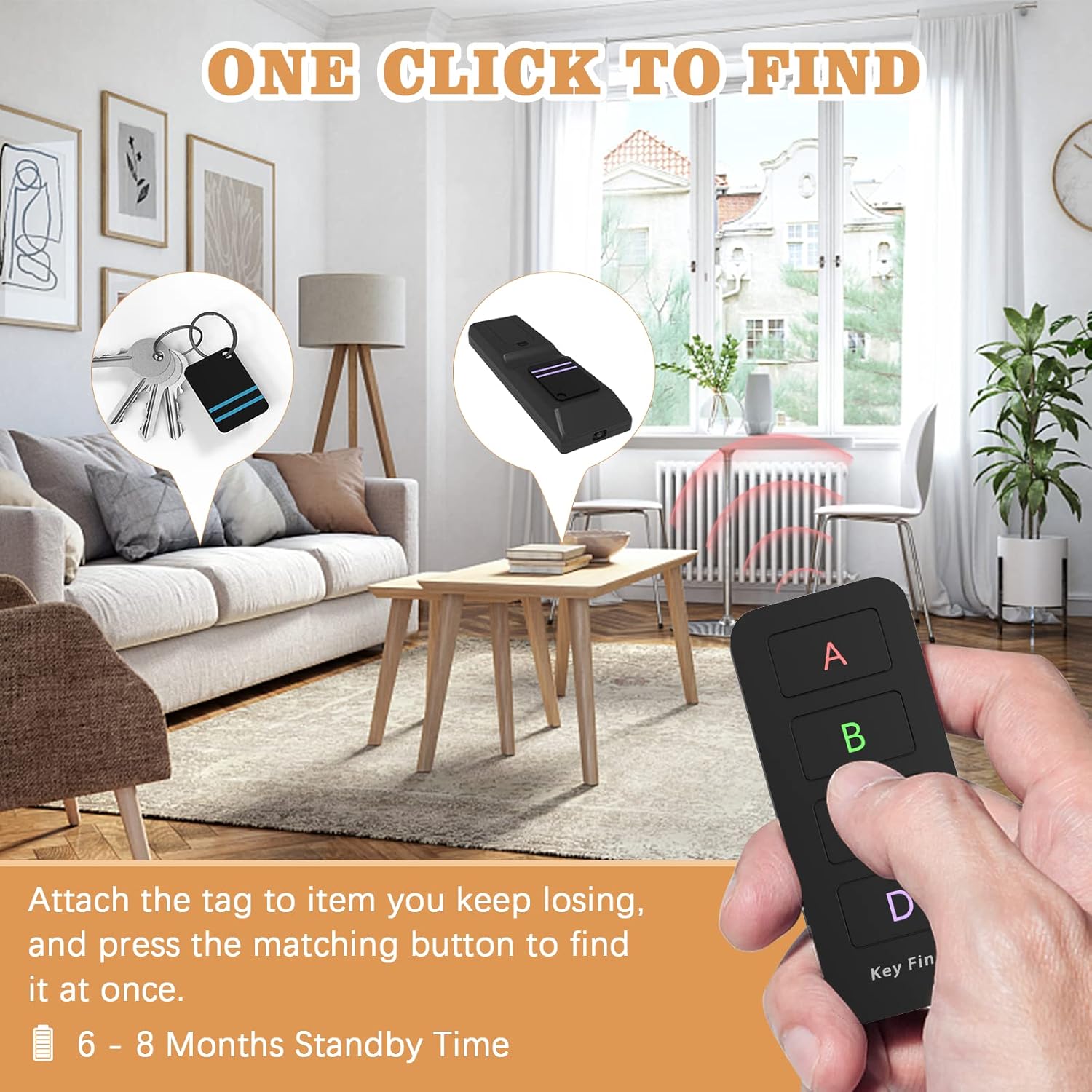 remote control finder pack of 4 find my keys device stick on remote finder beeper tracker tags for car keys and phones 120ft range 80db rf key l